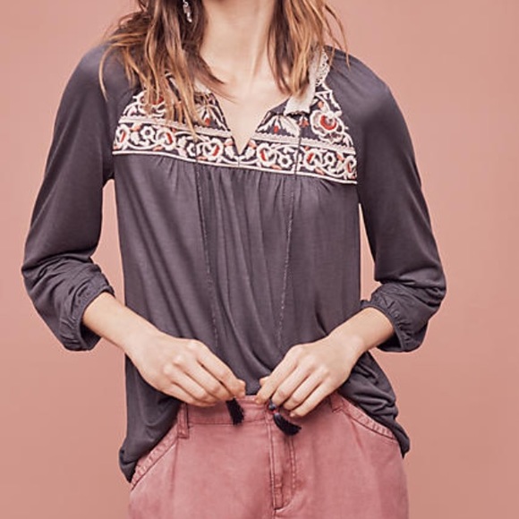 Anthropologie Tops - Anthropologie One September Nightingale Tassel Top